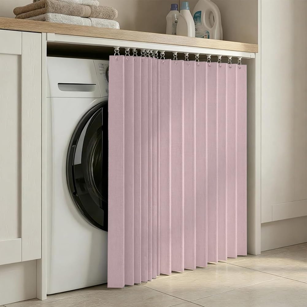 Rideau pour placards sur rail rose de 90x180 cm pour habiller une armoire