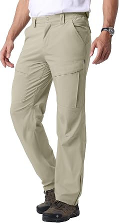 Mens Hiking Pants Quick Cool Dry Tactical Cargo Pants Outdoor Casual Work Waterproof Lightweight for Fishing Safari Camping