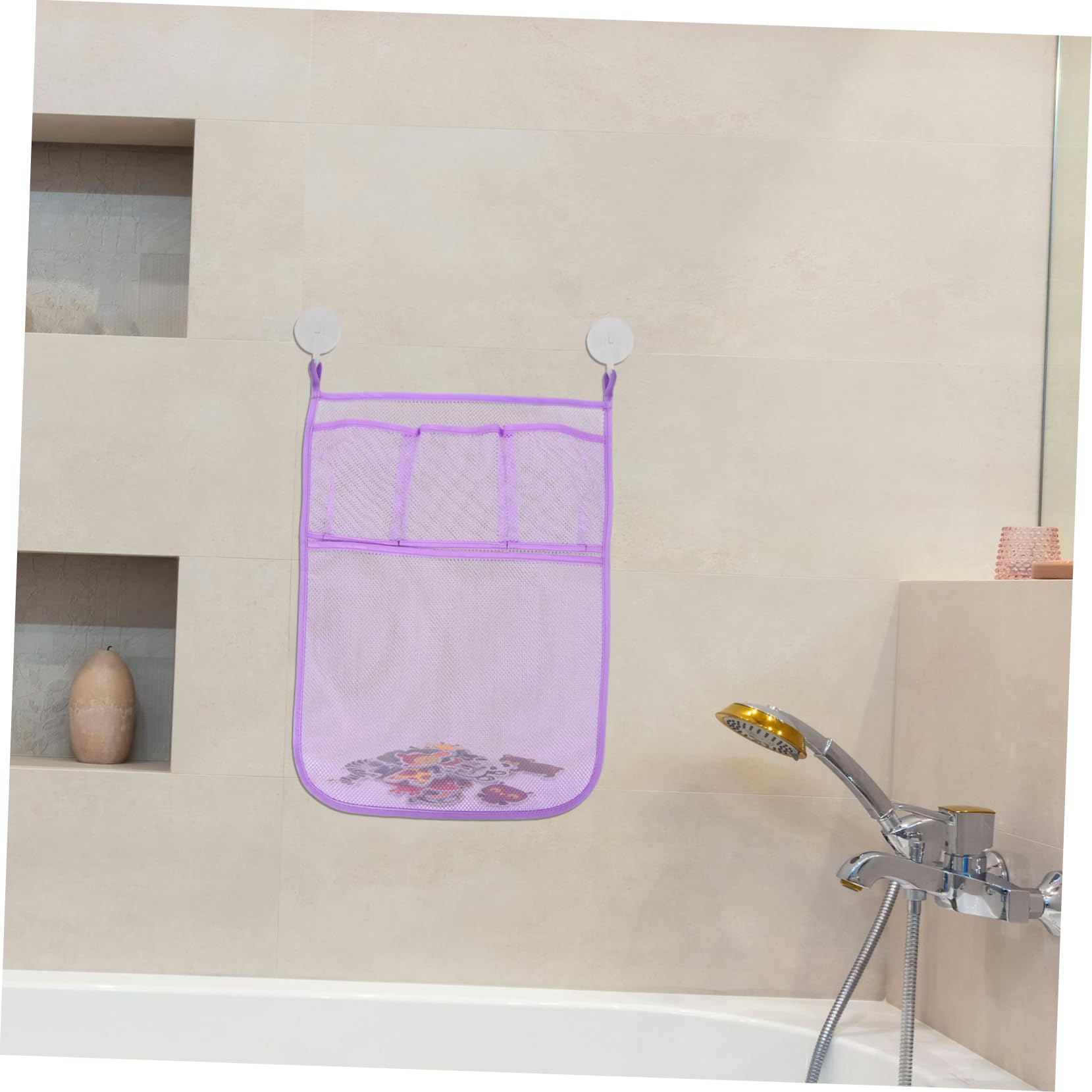 ERINGOGO Bath Toys Storage Bag Mesh Organizer for Teens Shower Toys Holder Wall Mountable