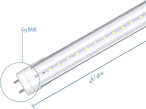 Miniatura 6 de HMINLED Paquete de 25 tubos de alimentación transparentes de 48 pulgadas, bombillas LED T8 de derivación de balasto de 4 pies, 22 W (reemplazo