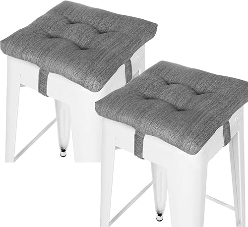 Miniatura 1 de Baibu - Cojín de asiento, cuadrados, para taburete de bar, muy suaves, cojín de asiento cuadrado con lazos.