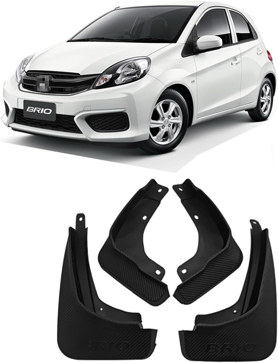 Car Mud Flaps Mudguard for Honda Brio RS/Satya Front and Rear Mudflaps Splash Guards Heavy Duty Flares 4-PC Auto Accessories,Send 1 Car Wash Towel,Satya