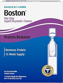 Boston One Step Liquid Enzymatic Cleaner, Protein Remover, 0.01 Fl Oz (1 Box of 15 Dispensers)