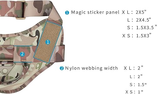 Vista 24 de EXCELLENT ELITE SPANKER Chaleco táctico para perro, arnés de entrenamiento de servicio de patrulla militar, arnés ajustable de nailon sin tirones