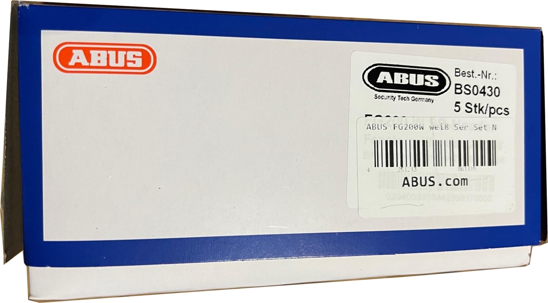 ABUS FG200 W SB abschließbarer Fenstergriff, weiß im Set 5 Stück