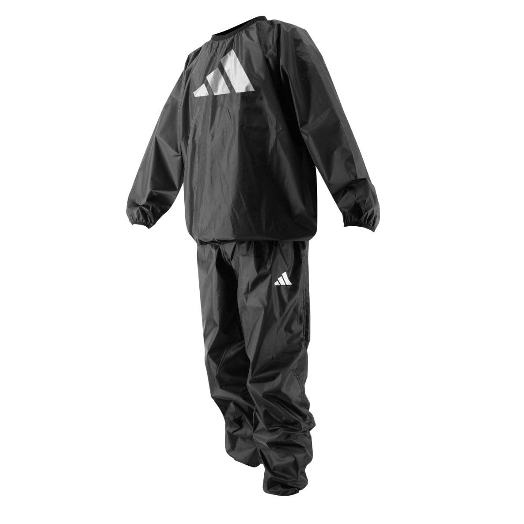 Adidas Saunaanzug, Gewichtsverlust, Boxen, Fitness, Fitnessstudio, Training, Oberteil, Hose, Hot Heat Sweat Suit, Joggen, Ganzkörperanzug, Herren und Damen, Schwarz , M