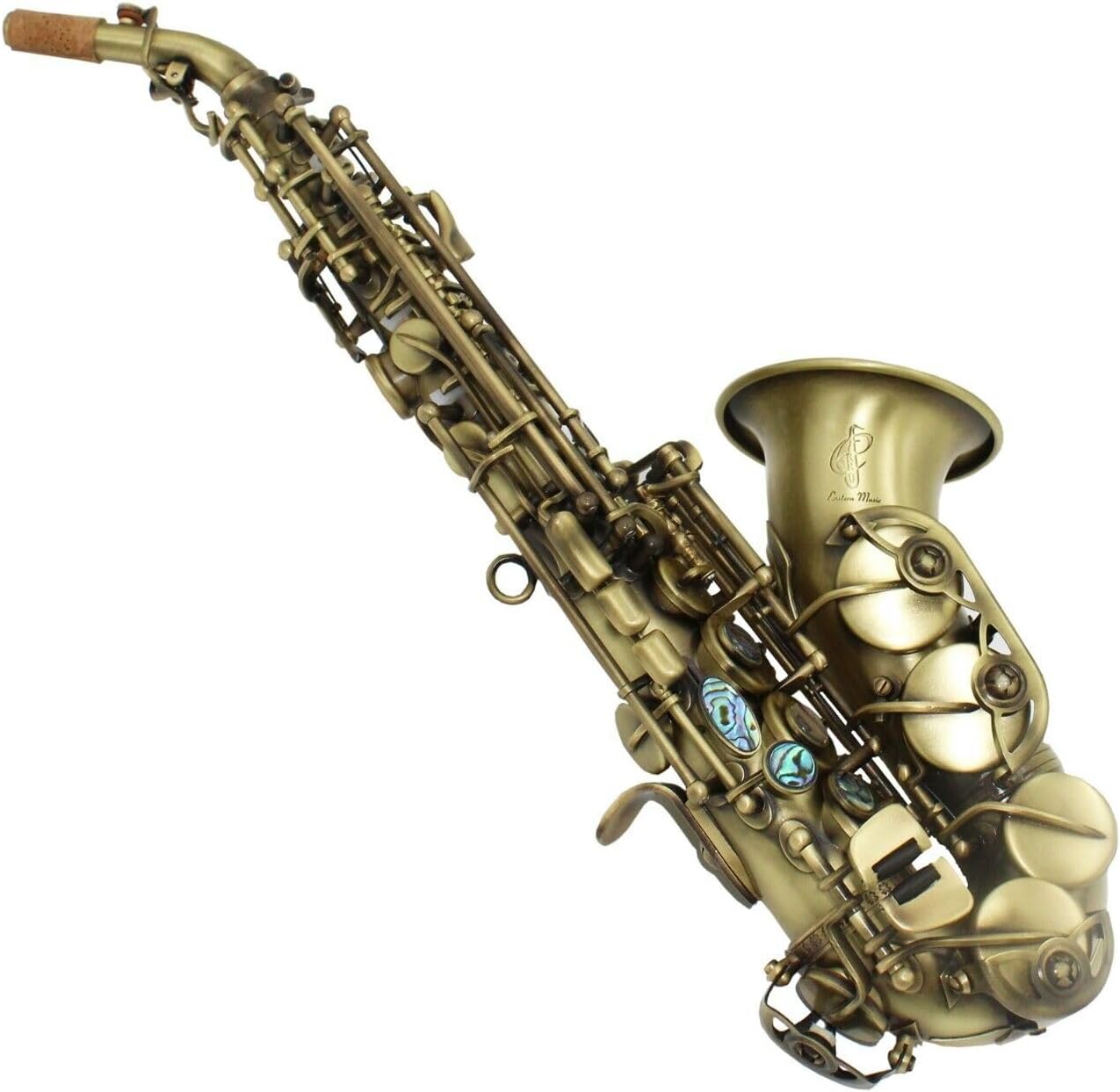 Eastern music antique bronze Italian pads installed curved Soprano Saxophone sax