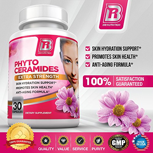 Bri Nutrition Phytoceramides - Natural Anti-Aging Skin & Hair Vitamins For Collagen Boost & Rejuvenation W Vitamins A + C + D + E - 350Mg Per Serving (1 Vegetable Cellulose Capsule) - 30 Count #TOP4