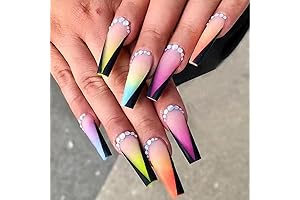 Juneteenth-Inspired Rhinestone Press-on Nails