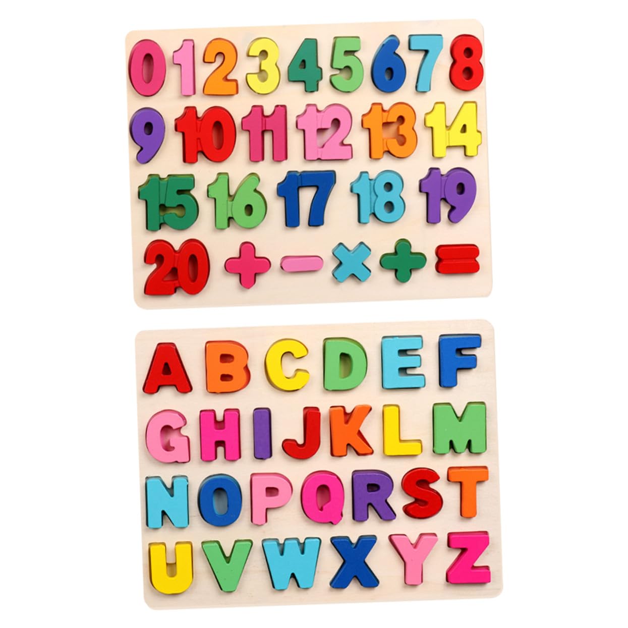Puzzle Numerici in Legno per Bambini, Set Educativo 1 Pezzo | Apprendimento di Conteggio e Addizione, Tavola Cognitiva Lettere e Numeri