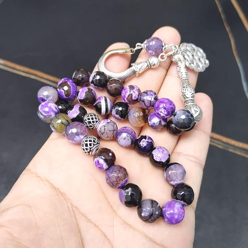 Miniatura 4 de ALBASHAN Cuentas de oración ágata morada Tasbih Rosario musulmán Turco Accesorios Mano 0.394 in 33 45 51 66 99 100 Cuentas Pulsera árabe