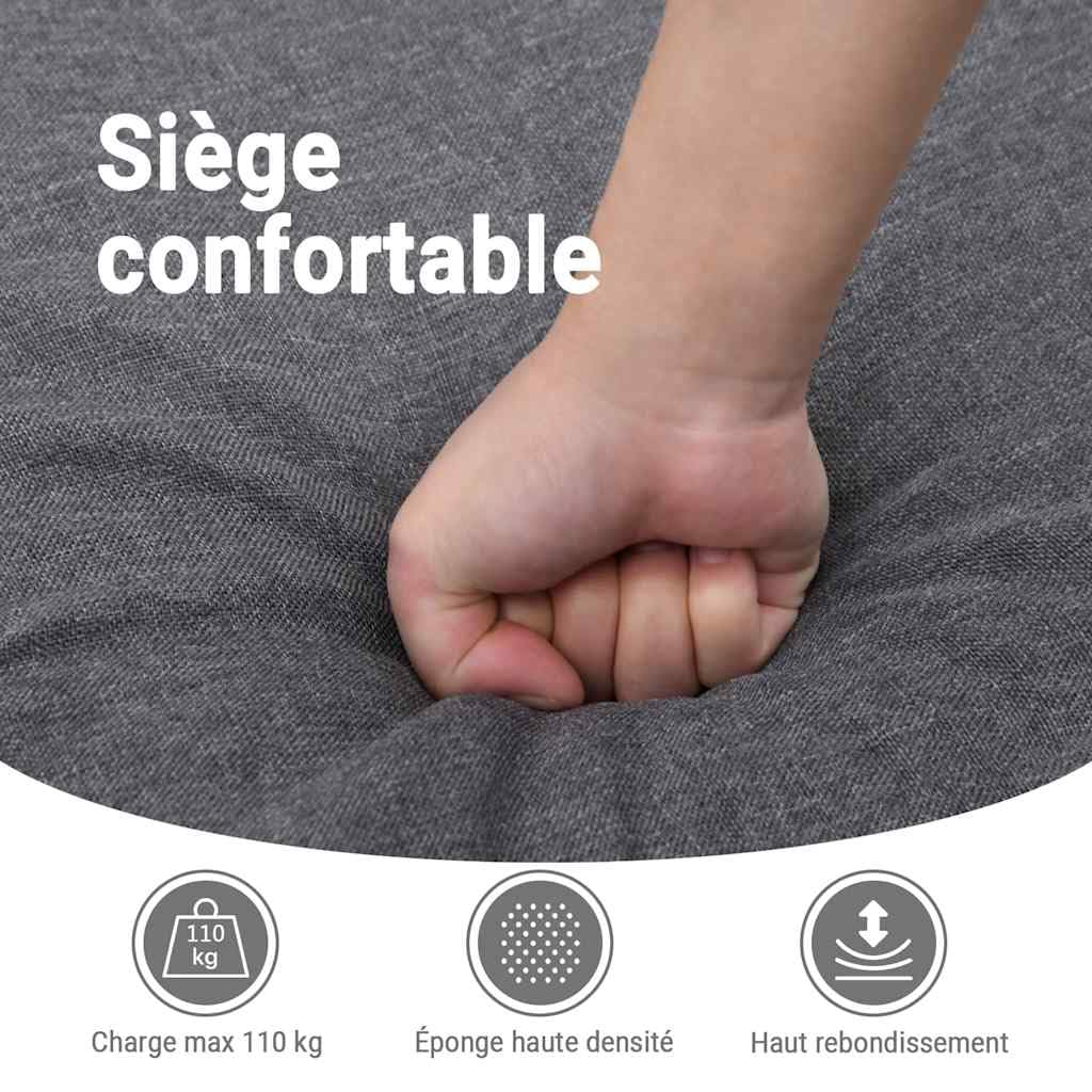 vidaXL Fauteuil Inclinable, Chaise de Relaxation avec Porte-gobelets, Siège avec Dossier et Accoudoirs Salle de Séjour, Moderne, Noir Tissu