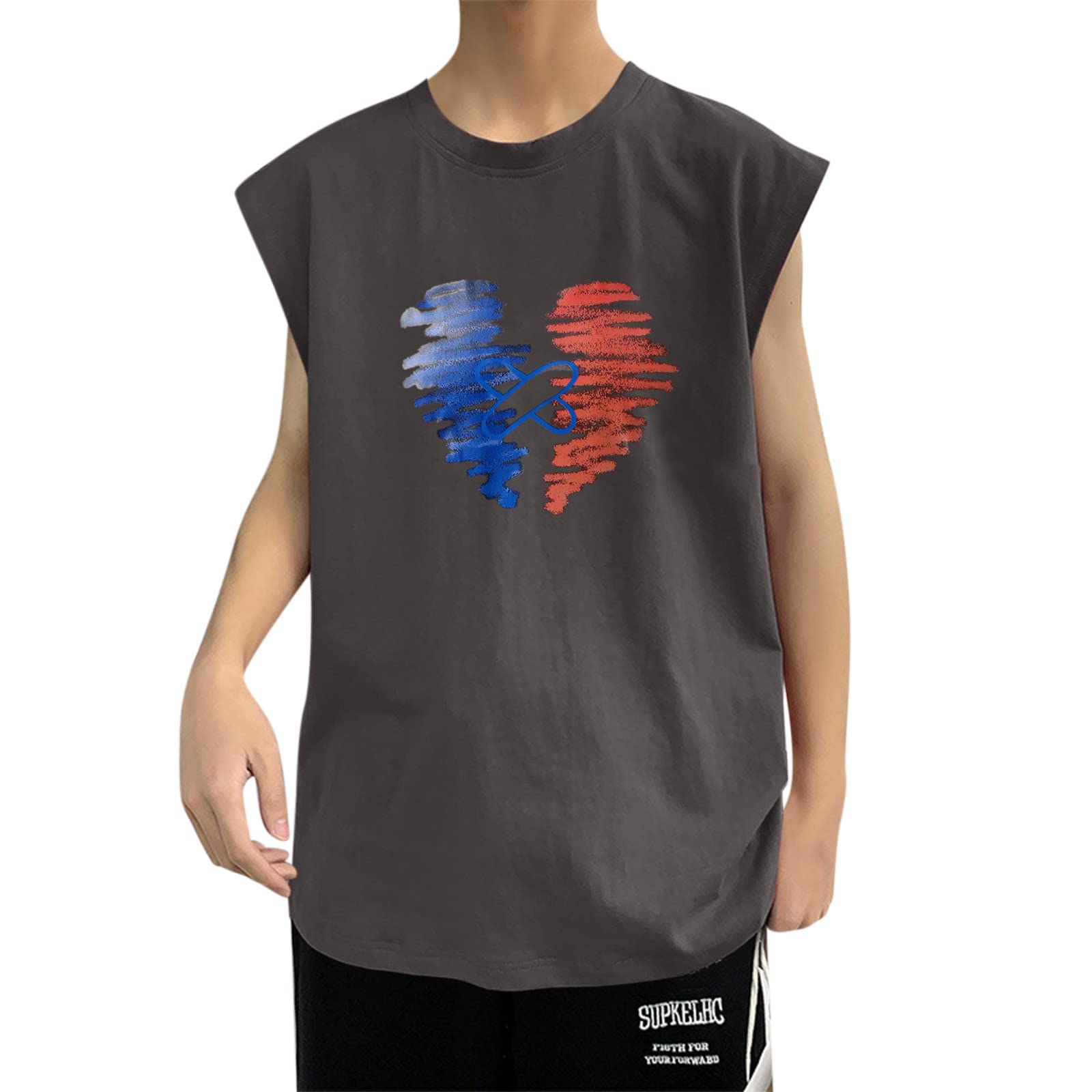 Running Vest Bag Wild Style Solid Mens Vests White Plaid Workout Crew Neck Cycling Underwear 40+ UPF Sun Protection Moisture Stretch Tops DryBlend Easter Tops