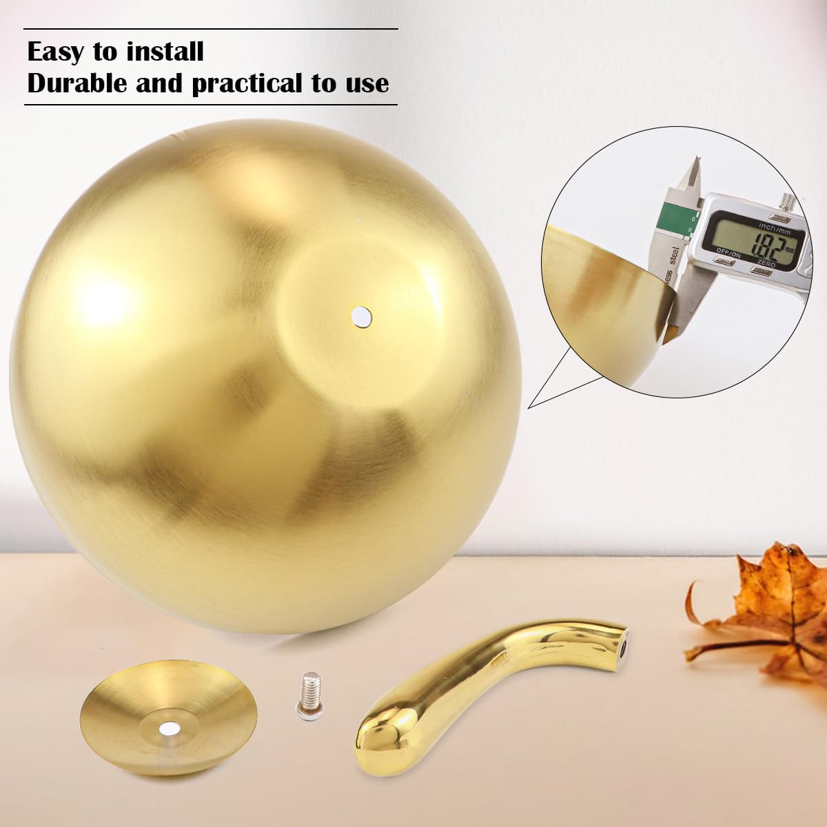 Stainless Steel Food Dome Cover, Steak Dome Cover, Plate Dome Cover with Handle, Dome Cover for Hamburger, Meat,Sandwich, Food (Large), Gold, KA012-JAN-YB