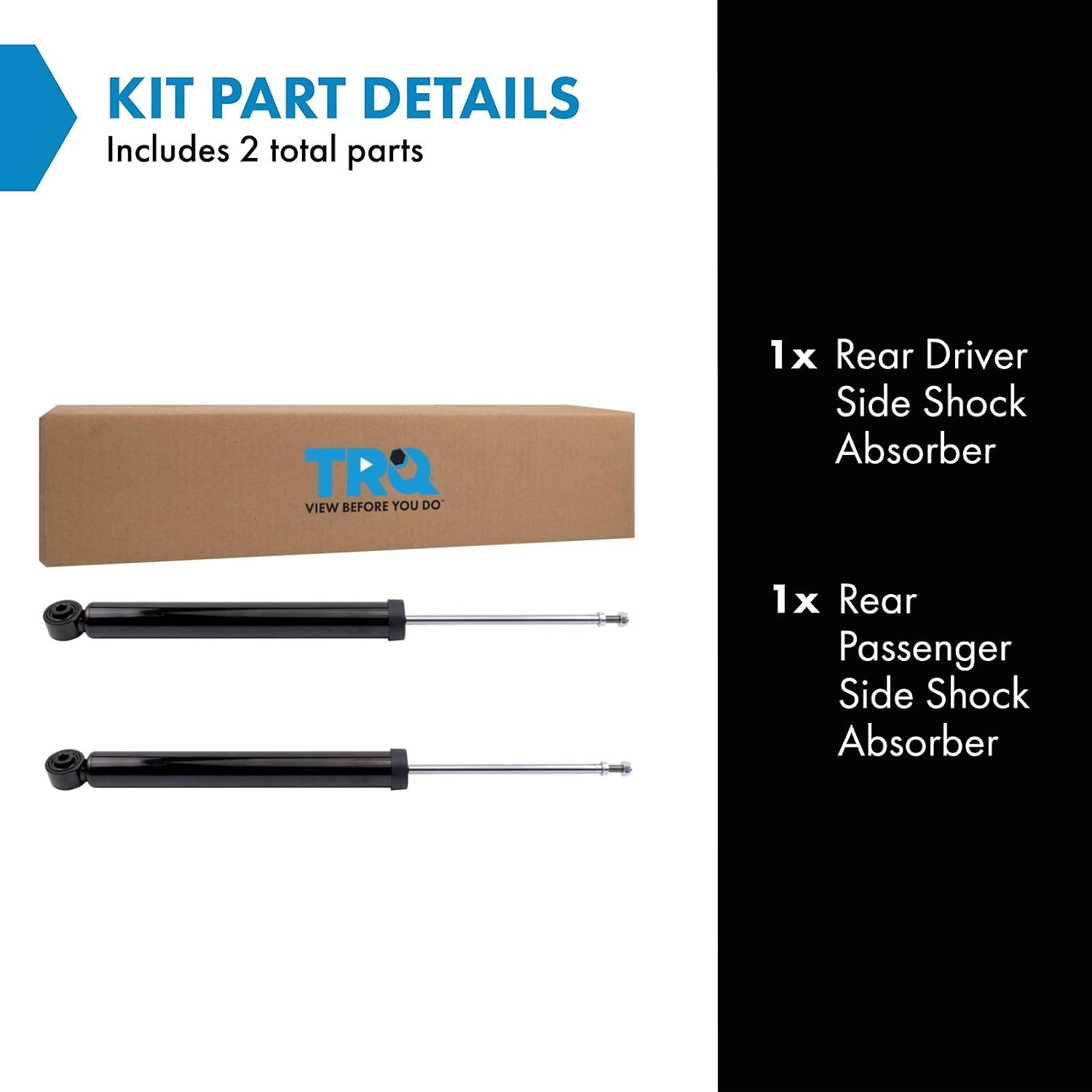 TRQ Rear Shock Absorber Set Driver & Passenger Side Compatible with 2018-2024 Nissan Kicks