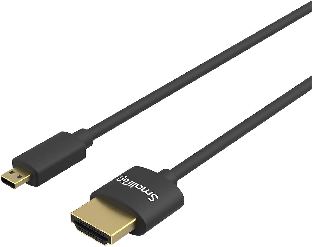 D to A HDMI Cable Ultra Thin HDMI Cable 55cm/1.8Ft, Super Flexible Slim High Speed 4K 60Hz HDR HDMI 2.0, for GoPro Hero 7/6 /5, for Sony A7RIII / A7II / A6600, for FUJIFILM X-T4 / X-T3-3043B