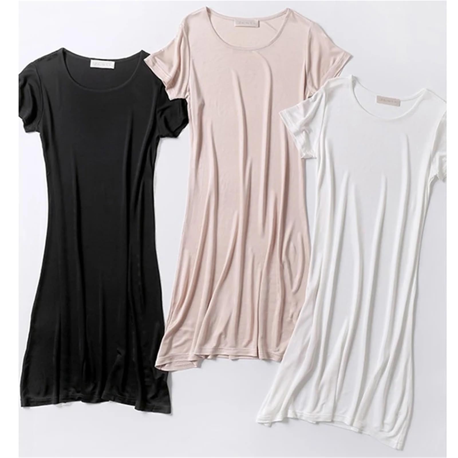 Pigiama da Donna in Seta imitata 70% Viscosa, Camicia Notte Estiva a Maniche Corte, Pigiama, Abbigliamento casa