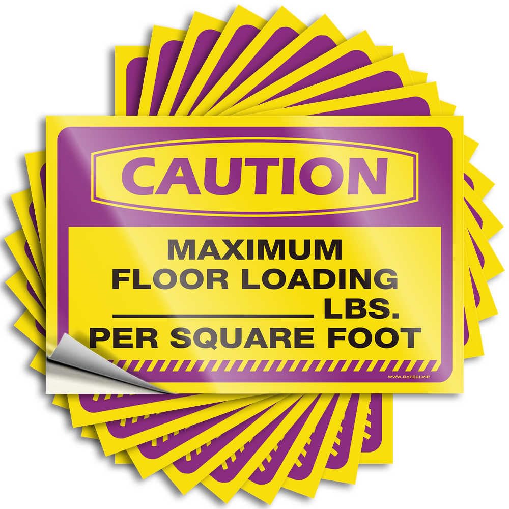 Decal Bumper Crazy Caution Maximum Floor Loading__ Lbs. Per Square Foot for Stone - Housewarming Gift Easy Peel Removable(12X18CM)
