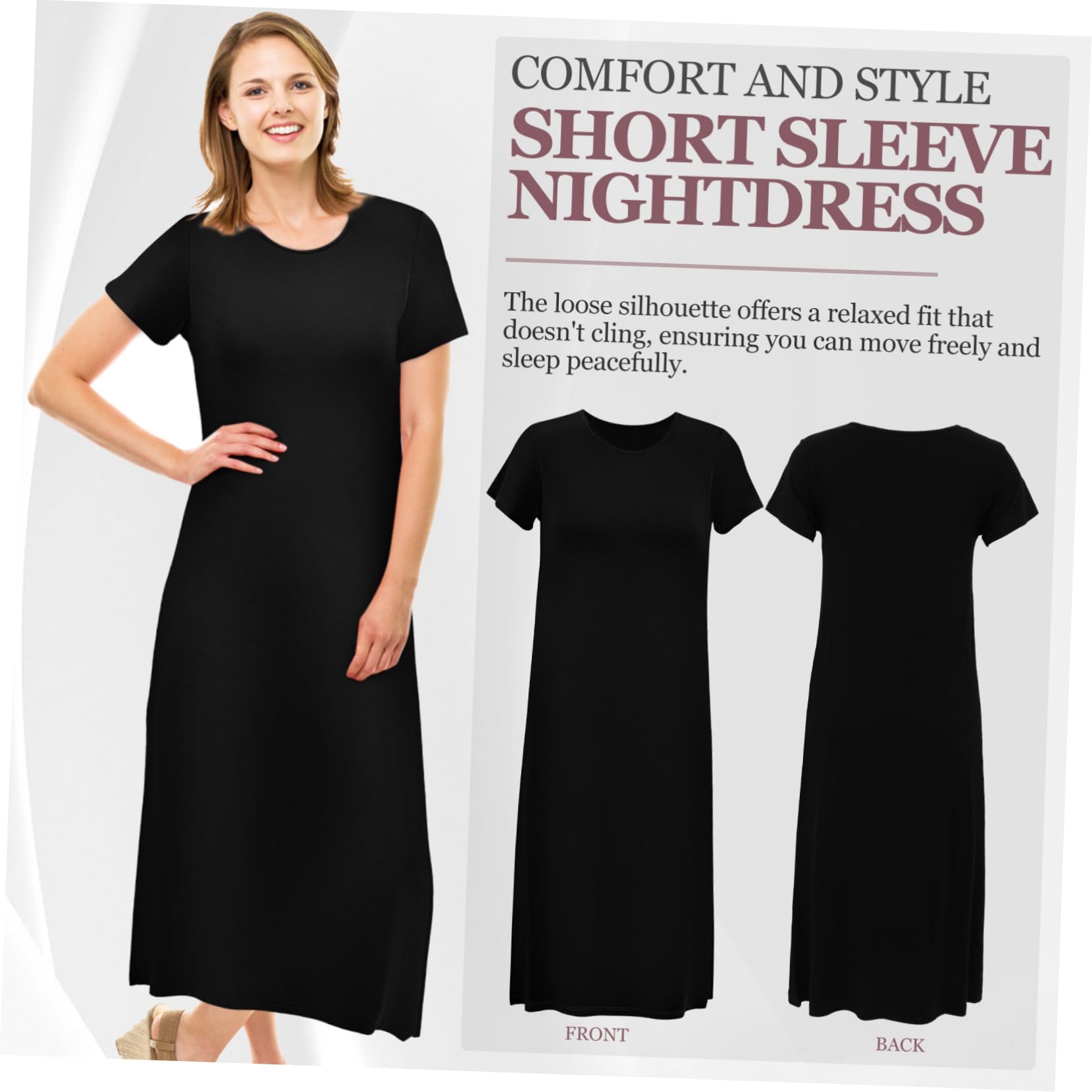 Gonna da Casa Vestito Ampio Abito da Notte per Donna Indumenti da Notte Camicie da Notte da Donna Camicia da Notte da Donna Abbigliamento per La Casa delle Donne Rosa Modale