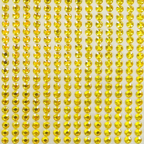 Wrapables Yellow Crystal Diamond Sticker 4mm Adhesive Rhinestones, 990 Pieces