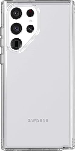 Tech21 Evo Clear - Funda transparente para Samsung Galaxy S22 Ultra - Funda transparente y protectora con protección contra caídas de 12 pies