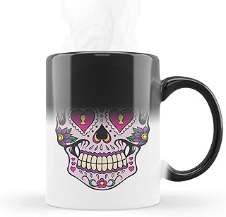 Magiczny MUG który zmienia kolor wrażliwy na ciepło - termoczuły - ceramiczny wzór Calavera11
