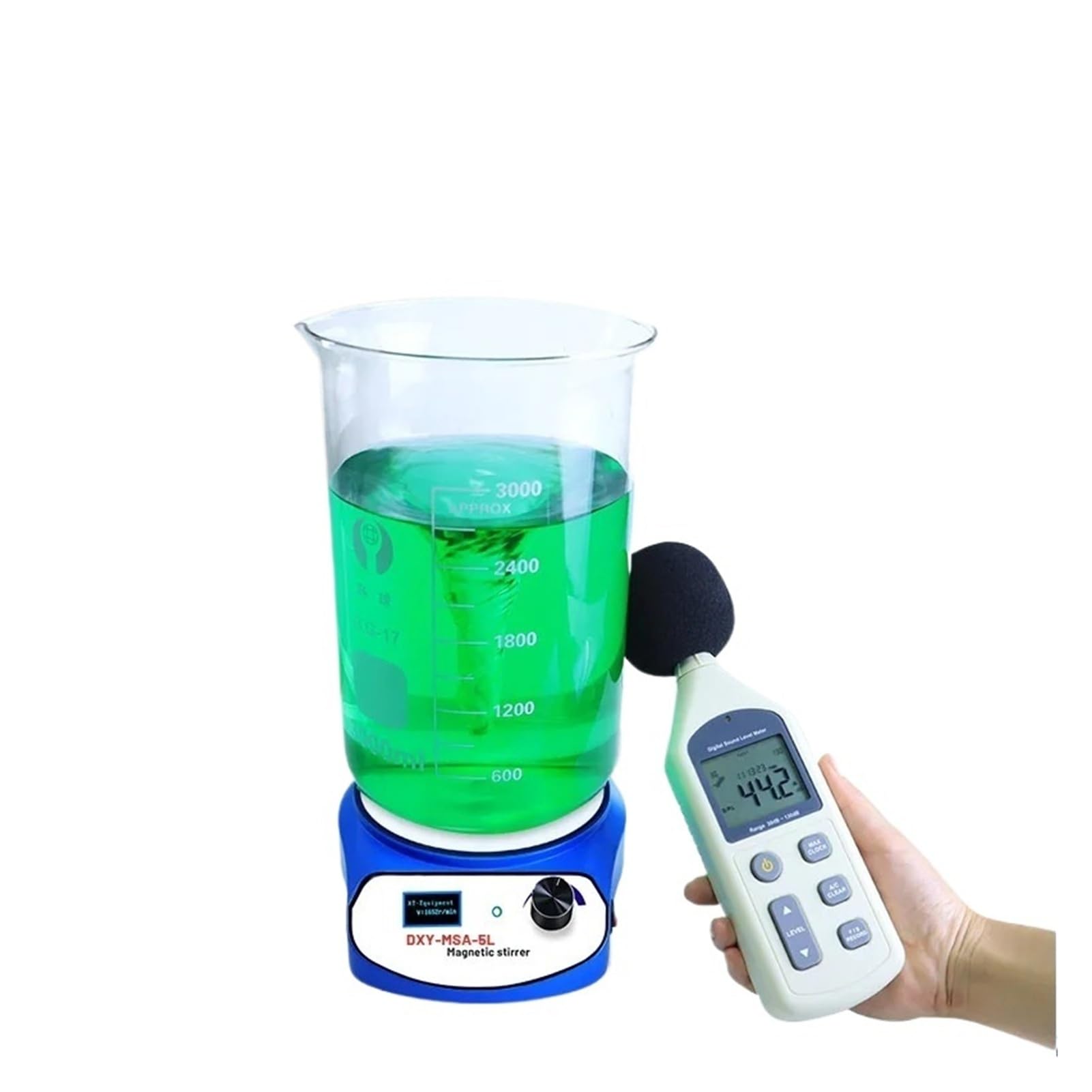 Mieszadło magnetyczne 3000 ml 5000 ml mini mieszadło magnetyczne z cyfrowym wyświetlaczem, mieszadło cieczy, urządzenie wirowe z dwoma mieszadłami(DXY-MS-3L, EU)