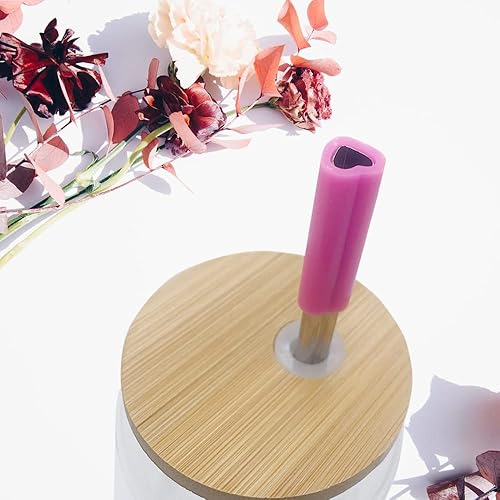 Miniatura 7 de Amsthow Bonitas pajitas de metal, 6 pajitas en forma de corazón, pajitas de metal con punta de silicona y cepillos de limpieza para batidos, beber