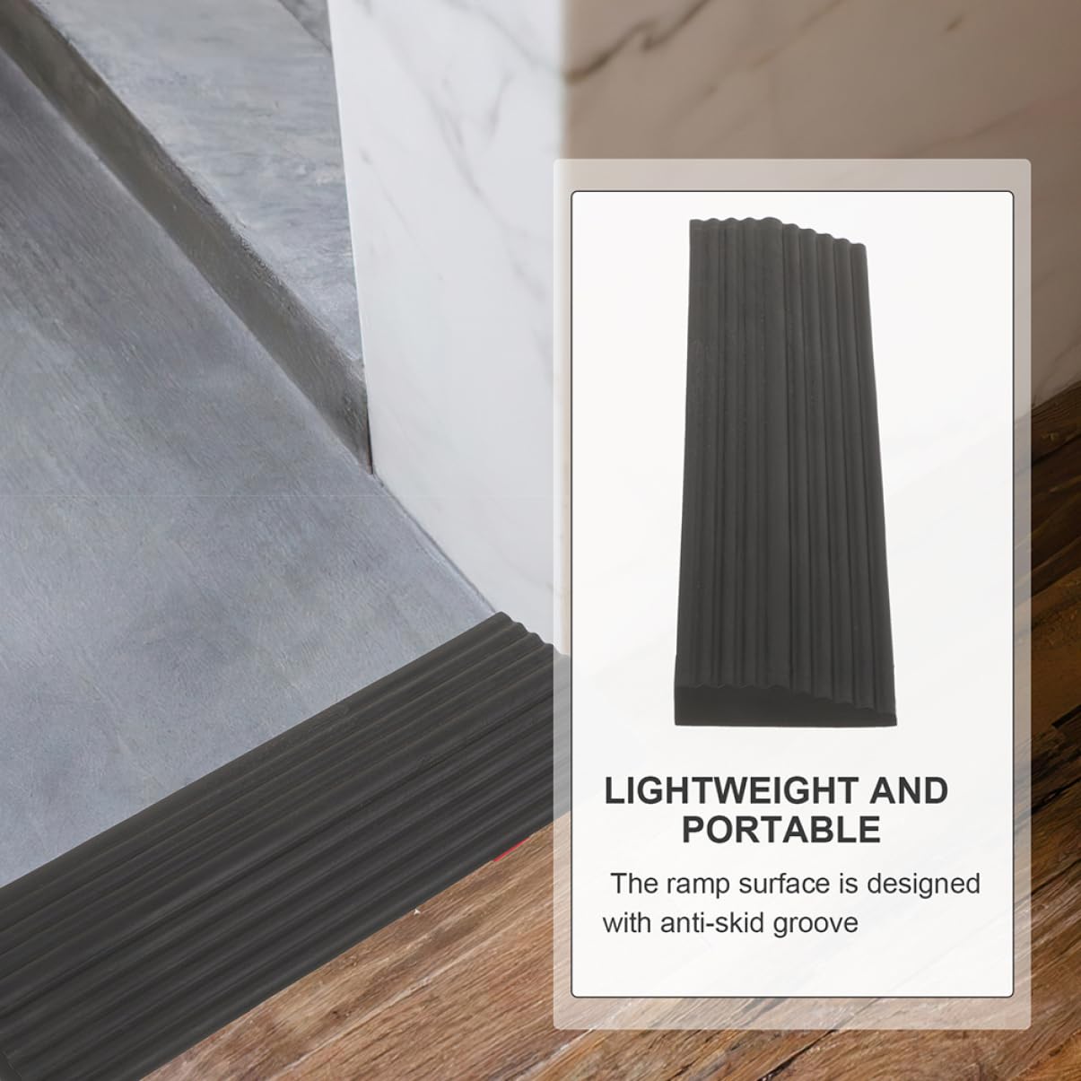 Beavorty Sweeping Robot Climbing Mat 4pcs Rubber Ramps Non-Slip Design Easy Cleaning Access