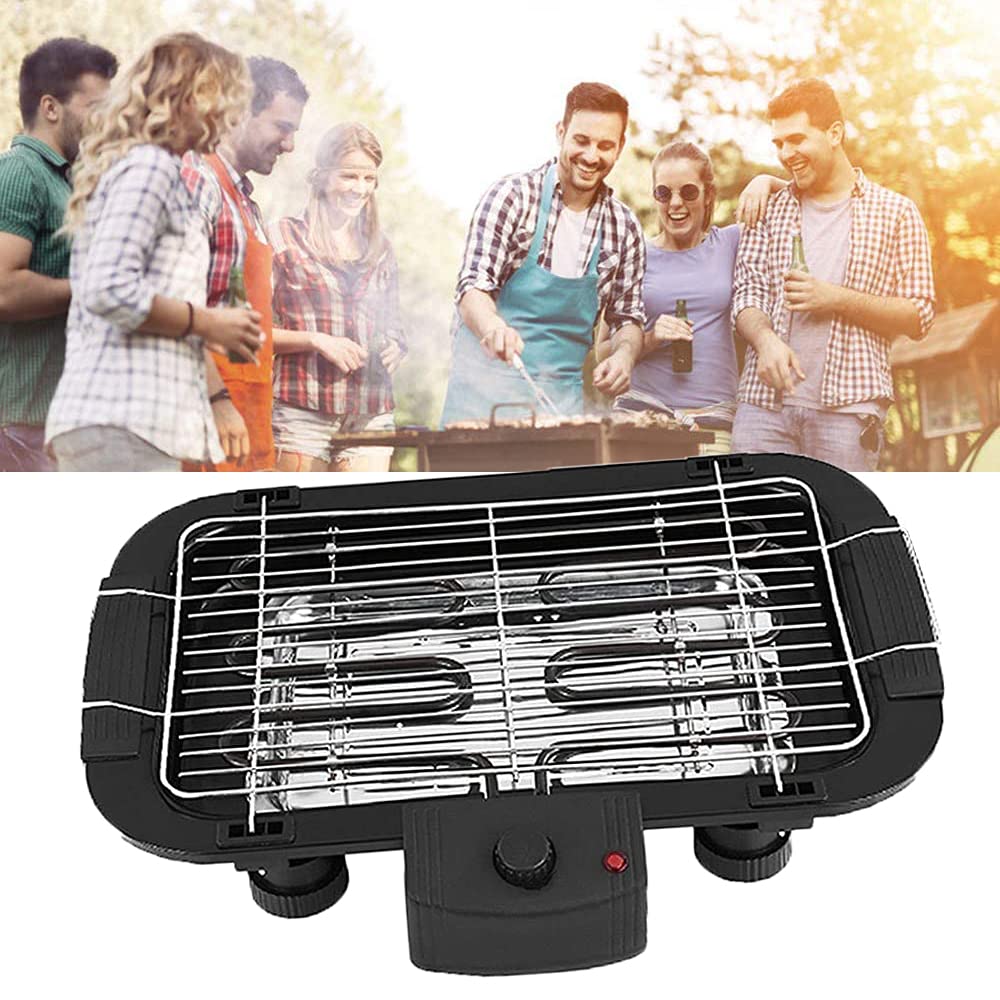 Electric Barbecues Grill - 1500W Portable Indoor Smokefree Grills with Adjustable Thermostat & Drip Tray - for Home Outdoor Courtyard Camping Hiking - Easy to Clean