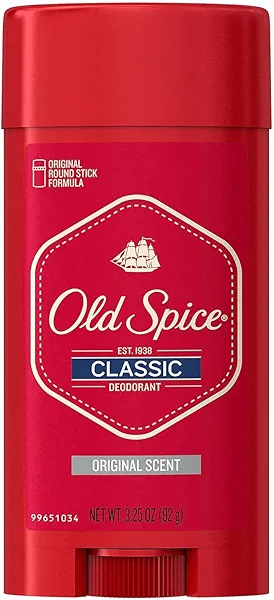 Old Spice Classic Deodorant for Men, 24hr Sweat & Odor Protection, Long Lasting Freshness, Clean & Masculine Fragrance, Original Scent, 3.25 oz