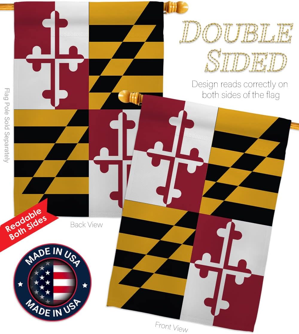 Maryland Flag Home Decorations Garden Indoor Grave Yard Signs For Outside House Bandera Americana Banner Post Room Poster Cemetery Outdoor Tapestry House Gifts Made In USA