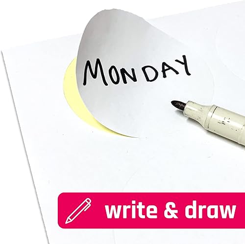 Miniatura 2 de Etiqueta adhesiva redonda blanca mate de 2.5 pulgadas, impresión láserinyección de tinta, tamaño carta, 30 hojas