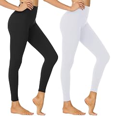 NexiEpoch High Waisted Leggings for Women - Black Tummy Control Compression Soft Yoga Pants for Workout Reg Plus