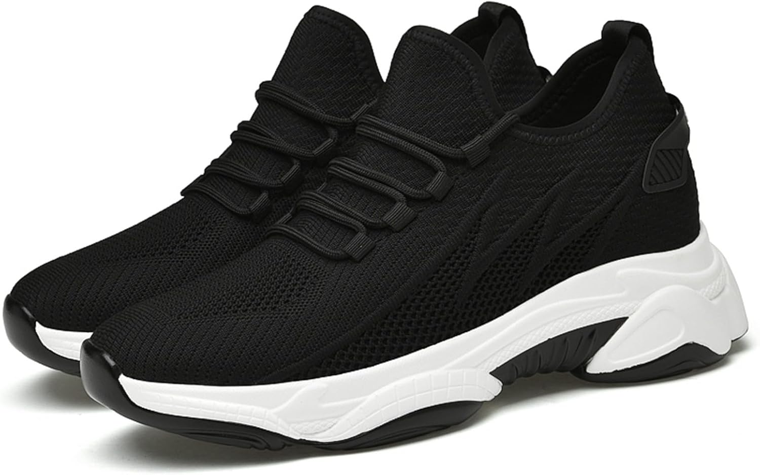 Men's Height Increasing Sneakers 4 inches Hidden Elevated Shoes Breathable Mesh Lightweight Casual Lift Shoes for Men