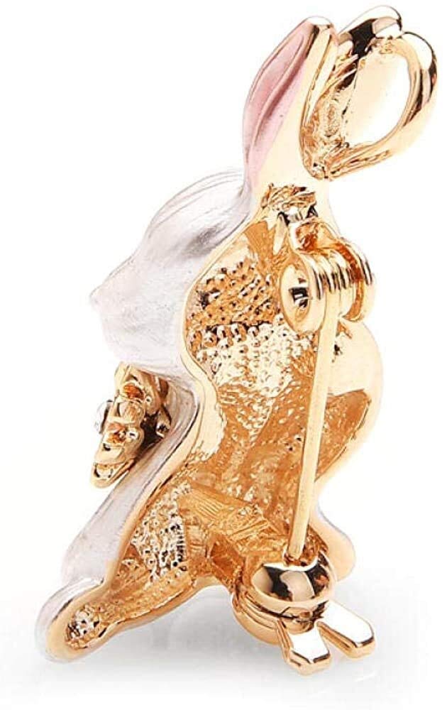 brooch Broche Broches y alfileres de mujerJoyería de mujerBroche de flor de conejo rosa Broches de esmalte Mujer Hombre Aleación Diamante de imitación Animal Banquete de boda Broche de fiesta Broche d