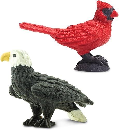 Miniatura 5 de Safari Ltd. Good Luck Minis Birds Fun Pack – 8 mini figuritas: búho nevado, águila calva, flamenco, cardenal, pingüino emperador, pollito, kiwi,