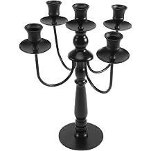 Candelabra with 5 Arms Candlestick Gothic Candle Holders for Home Decor Wedding Christmas Church Party,Black