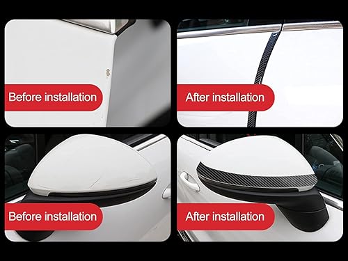 Miniatura 7 de Adhesivo de fibra de carbono 5D para placa de umbral de puerta de automóvil antiarañazos, tiras protectoras antiarañazos, calcomanía para la puerta