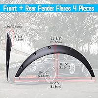 Vista 2 de DREAMIZER Guardabarros universales de 31.5 in para automóviles, kit de cuerpo ancho de 1.378 in, flexible, negro, protector de arco de rueda