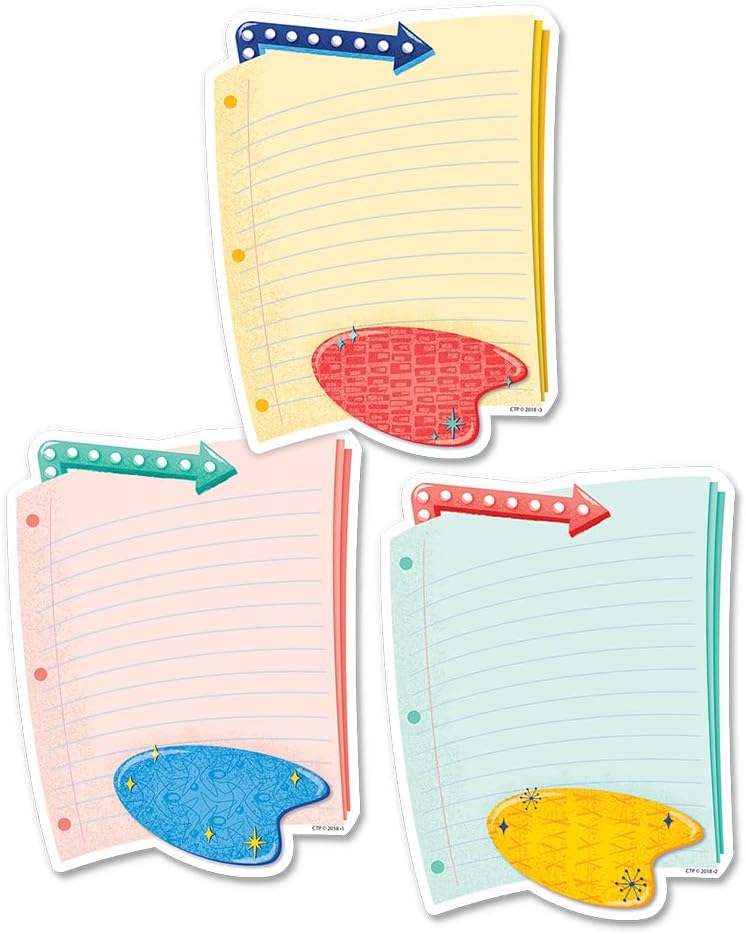 Creative Teaching Press Mid Century Mod Notebook Paper 6" Cut-Outs (8466)