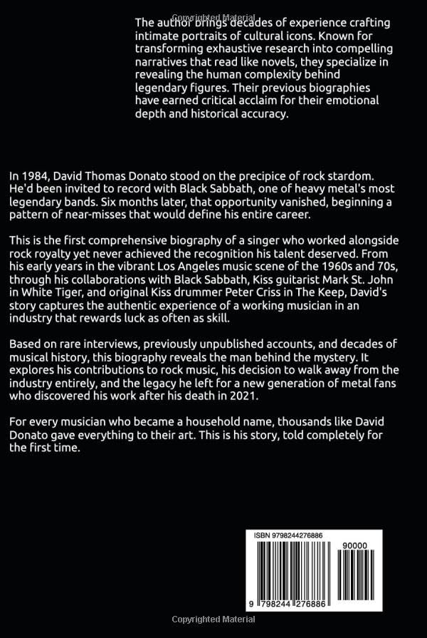 Black Sabbath David Thomas Donato livre histoire du rock