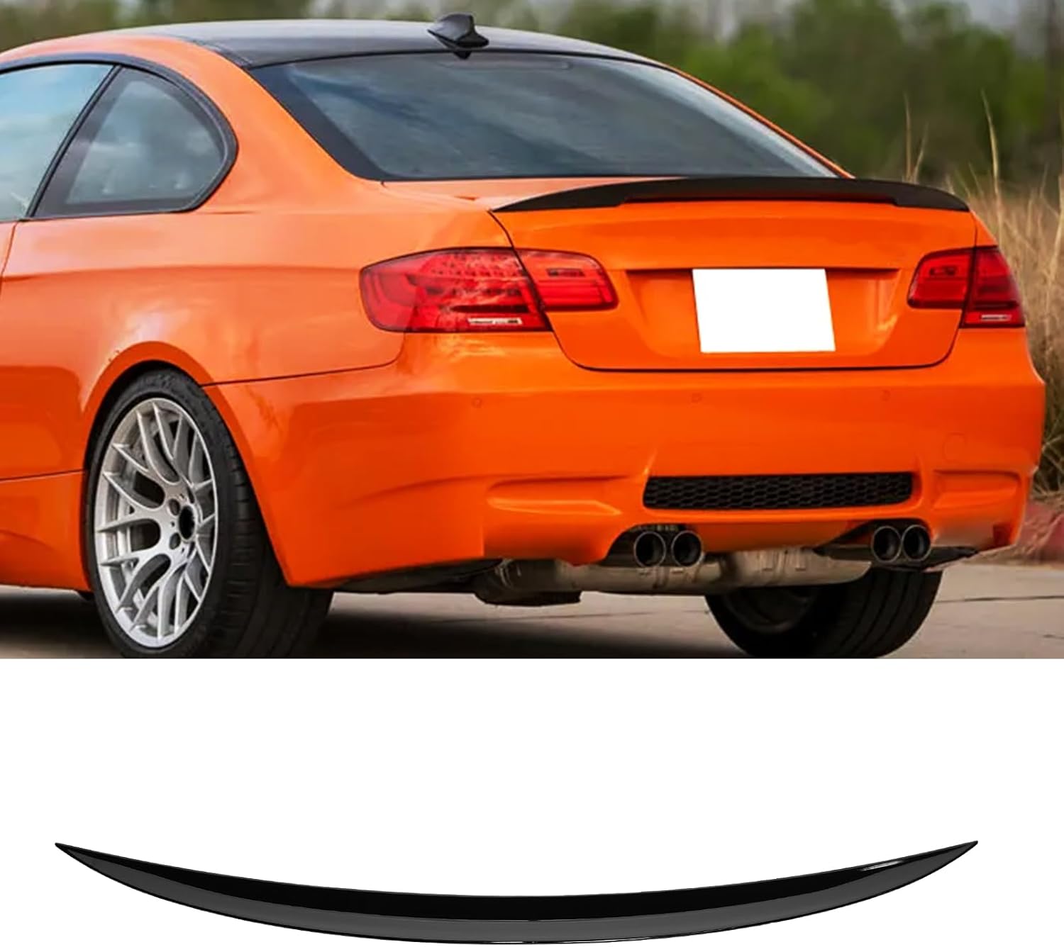 KHK E92 Rear Spoiler, Gloss Black Rear Trunk Spoiler Wings, ABS Material MP Style Rear Spoiler Wing Lid Fits for 2006-2013 BMW E92 3-Series Coupe / M3 Coupe