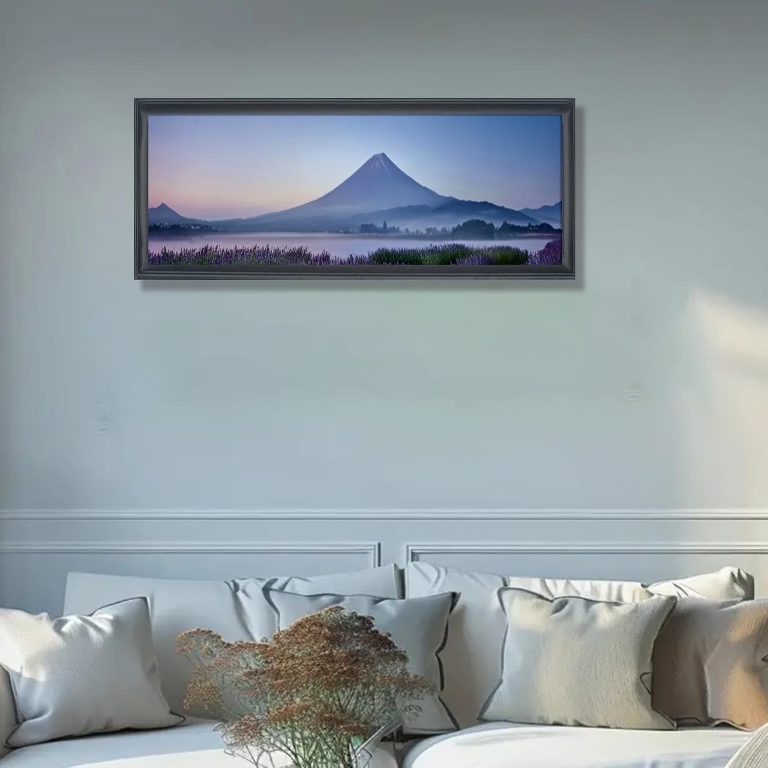 10x30 Picture Frame Black Wood Poster Frame for Wall Display 10x30 Landscape Photo Frame with Shatter-Resistant Plexiglass 30x10 Panoramic photo frame (F23B1030)