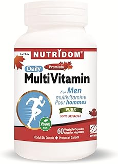 Nutridom Daily Multivitamin for Men with Vitamin A, D3, E, C, B, Biotin, Calcium, Magnesium, Zinc, Iodine, Copper, Chromium, Selenium, Molybdenum, Vanadium, Lutein, Choline, Lycopene, Inositol, Beta-carotene (60 Capsules)