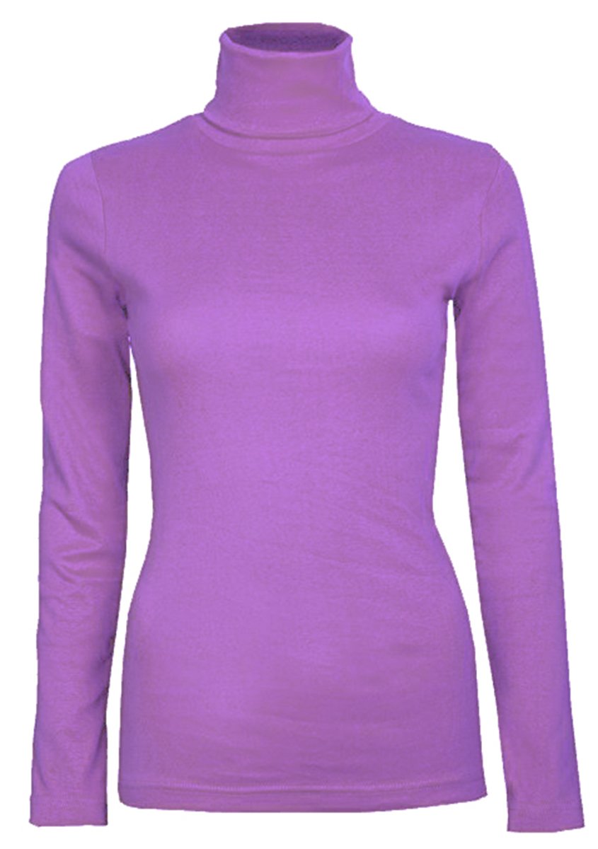 MiSketch® Womens Roll Necks Ladies Polo Neck Tops Plain Winter Ski Quality Stretch (Lilac, SM(UK 08-10 EU 36-38))