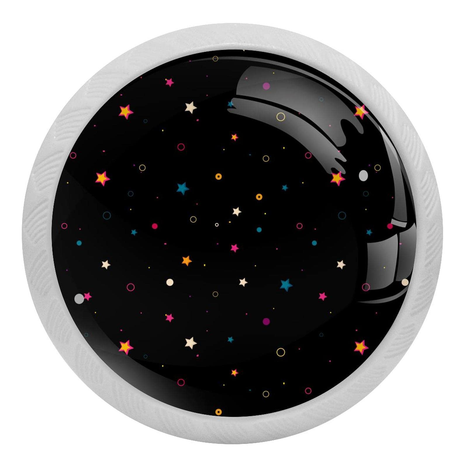 Poignées de tiroir étoiles colorées fluorescentes lot de 4 boutons de commode ronds avec vis