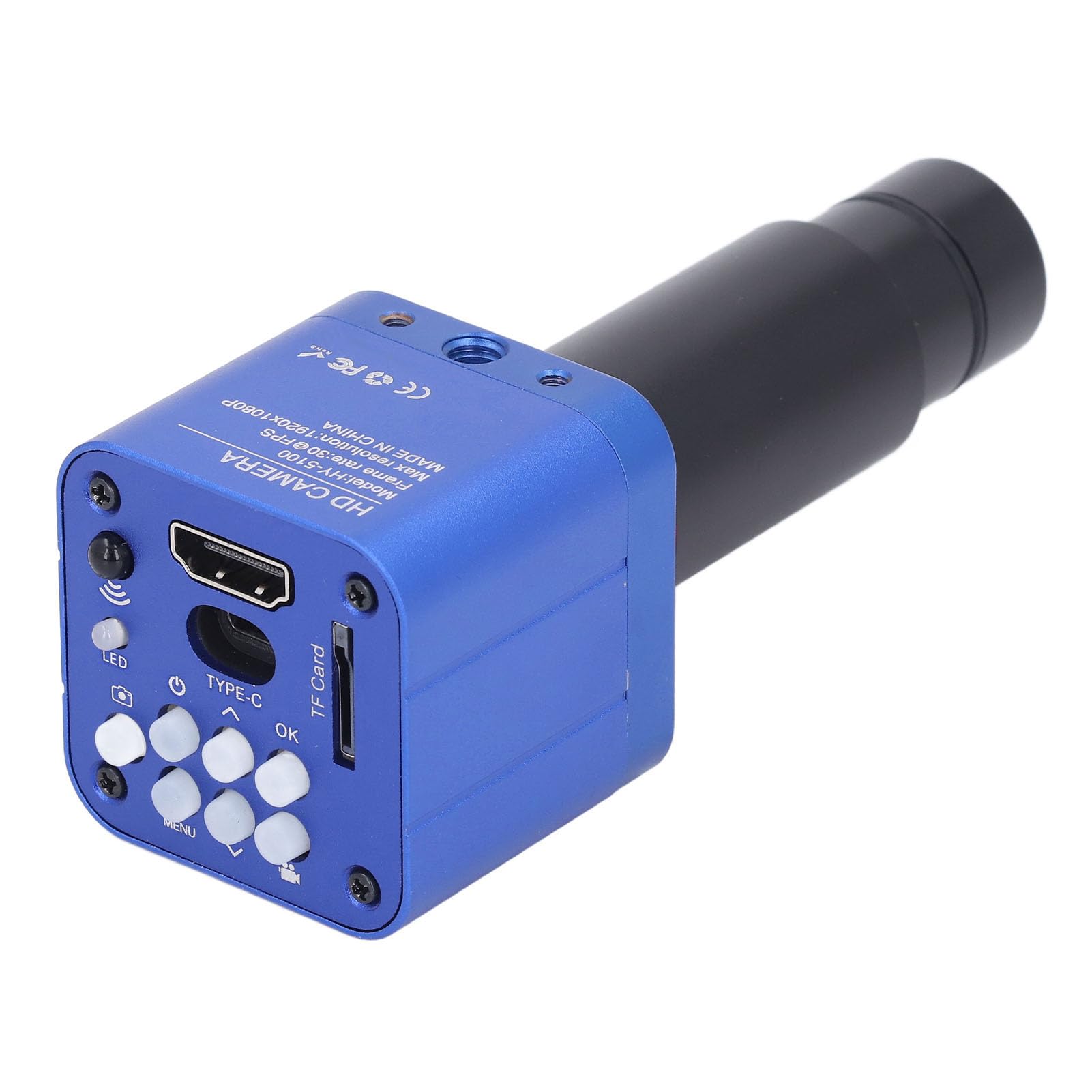 LiebeWH 24MP Mikroskopkamera 1080P USB Industriekamera mit 0,5X Adapter für 23,2mm 30mm 30,5mm Okular, Messsoftware (EU-Stecker)