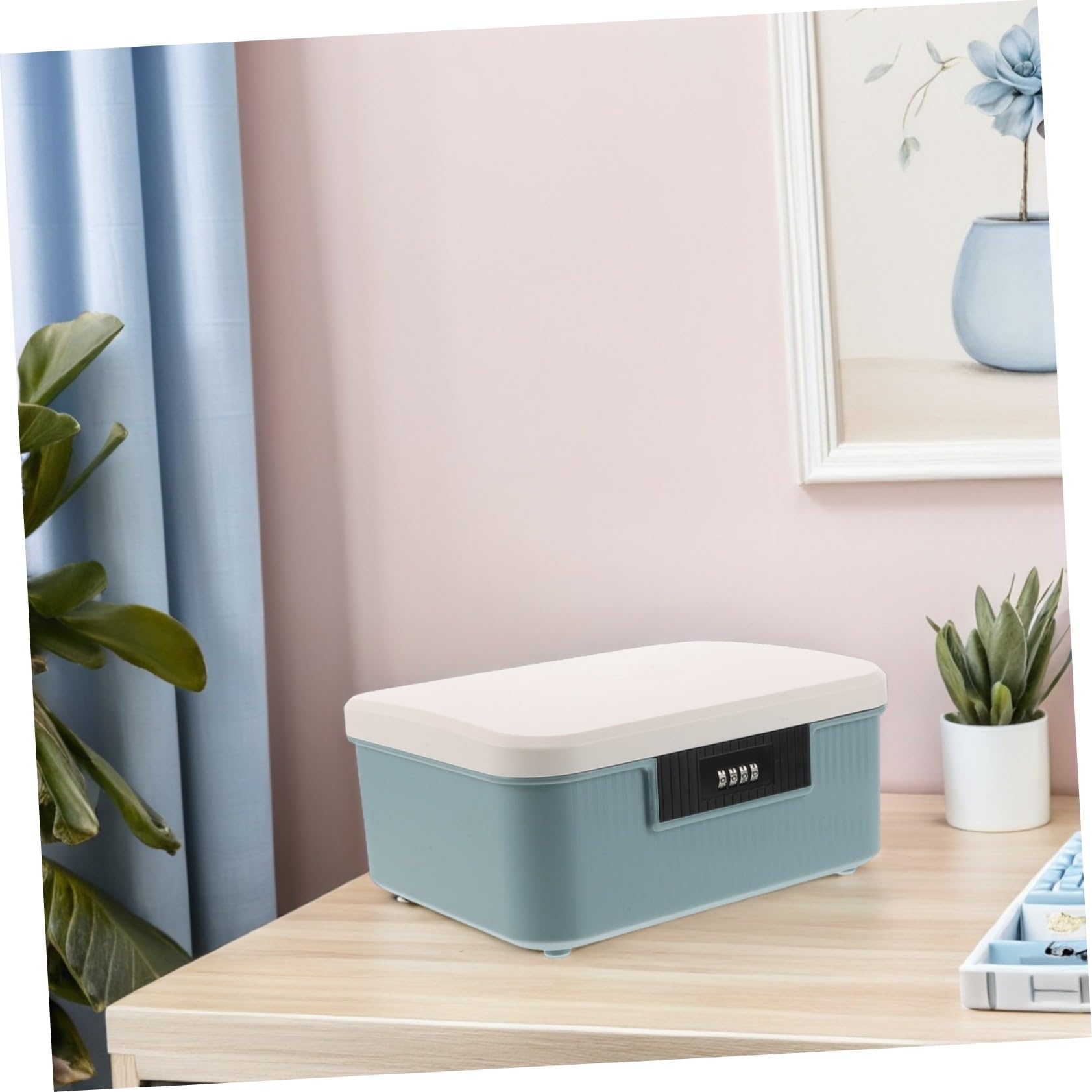 Scatola di Archiviazione con Blocco Combinazione Portatile Antishock per Documenti e Oggetti Personali e Privacy per Ufficio e Casa