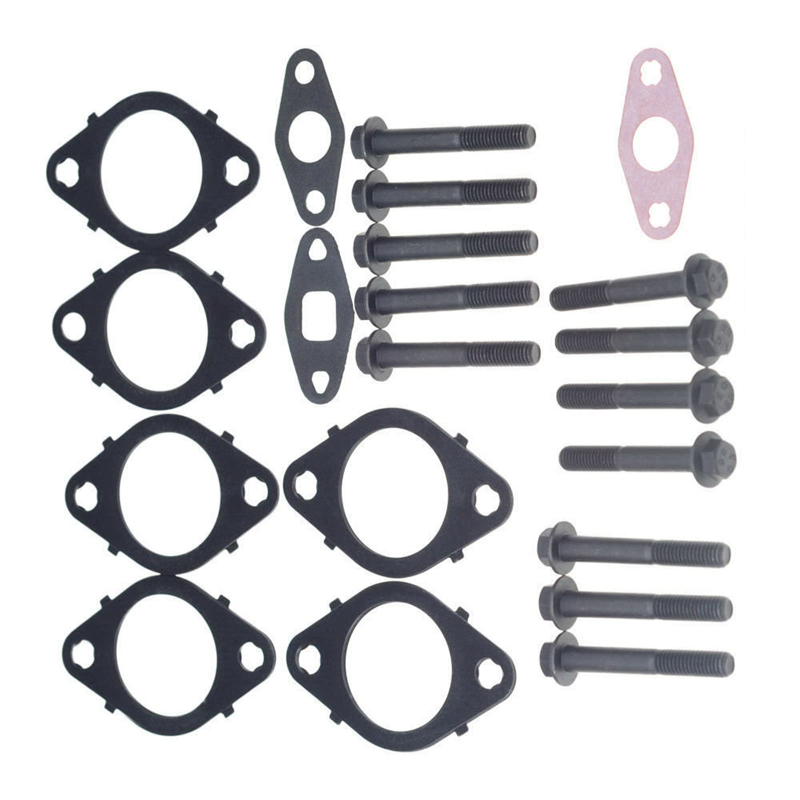 Hconcet New Exhaust Manifold Gaskets with Bolts Compatible with Cummins ISL, ISL-G, QSL, ISC, QSC, 8.3L, 8.9L, Replaces 3937479